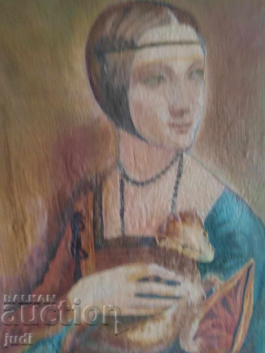 Дамата с хермелина маслена картина платно - 6 Дамата с хермелина маслена картина платно - 6