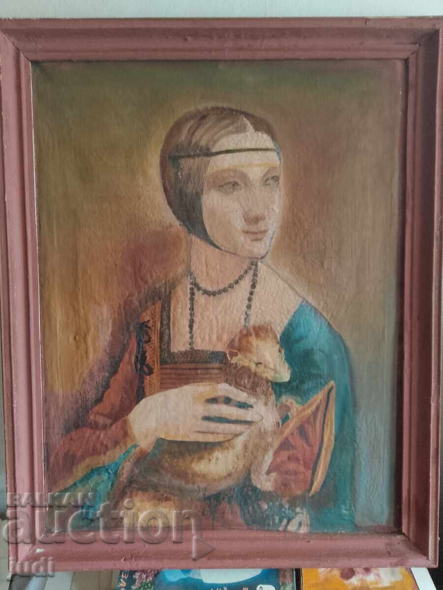 Дамата с хермелина маслена картина платно Дамата с хермелина маслена картина платно