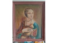 Η κυρία με την ερμίνα ελαιογραφία σε καμβά