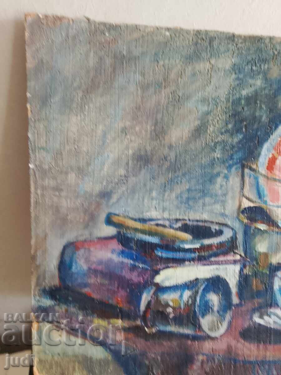 Auction Oil painting signed D. P Auction Oil painting signed D. P