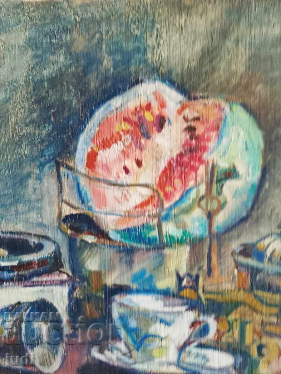 Delivery of Oil painting signed D. P Delivery of Oil painting signed D. P