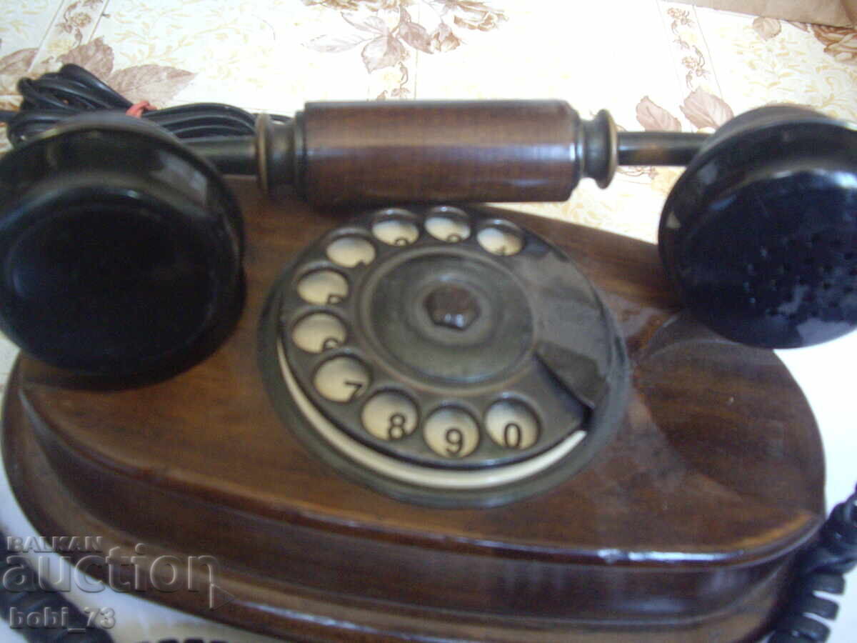 Auction Old wooden interesting phone Auction Old wooden interesting phone