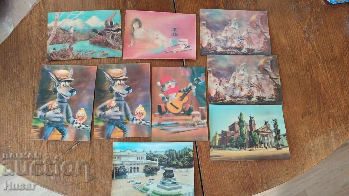 9 бр. стерео картички / картичка 9 бр. стерео картички / картичка