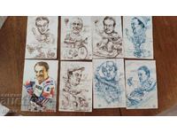 8 buc. caricaturi de la un artist cunoscut din Varna, caricatură. felicitare