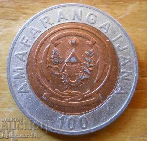 100 de franci 2007 - Rwanda (bimetal) cu preț 5.00 BGN | € 2.56 100 de franci 2007 - Rwanda (bimetal) cu preț 5.00 BGN | € 2.56