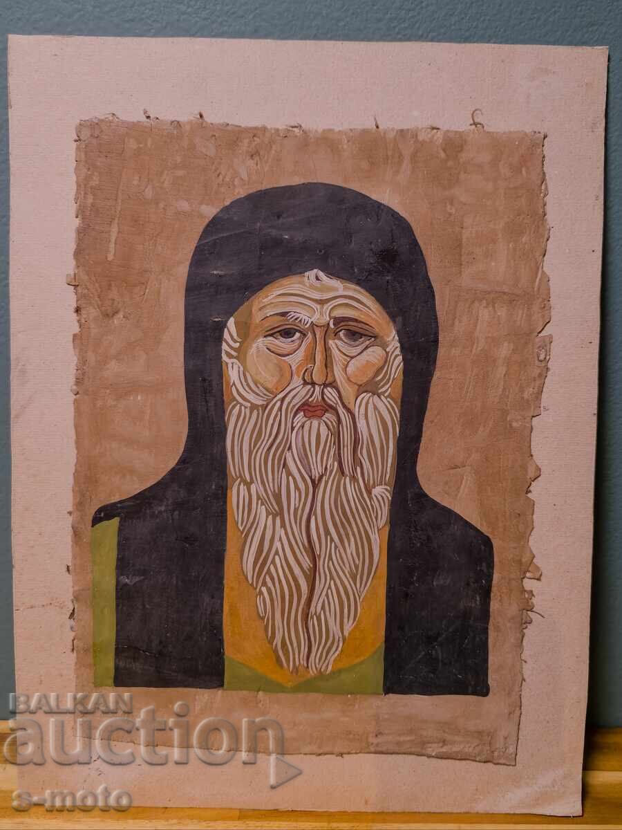 Аукцион Картина темперни бои Свети Иван Рилски