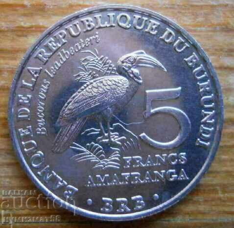 5 Francs 2014 - Burundi (Birds series)