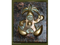 Sculptură din bronz, basorelief, Kukerikon