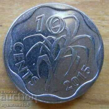 10 cents 2015 - Swaziland