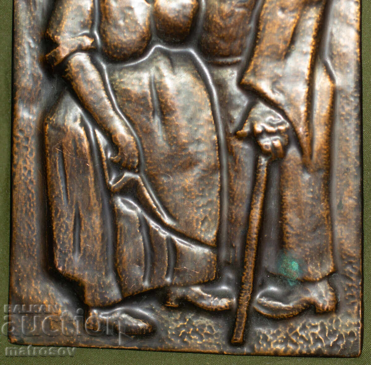 Old copper panel, bas-relief, "Heroes of Chudomir" - 5 Old copper panel, bas-relief, "Heroes of Chudomir" - 5