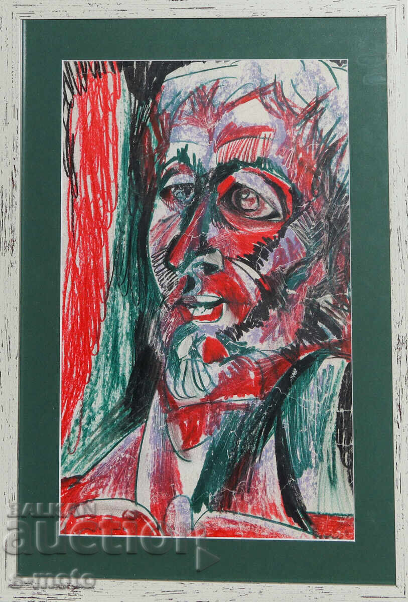 Atanas Pacev (1926 - 1999) pastel portret Atanas Pacev (1926 - 1999) pastel portret