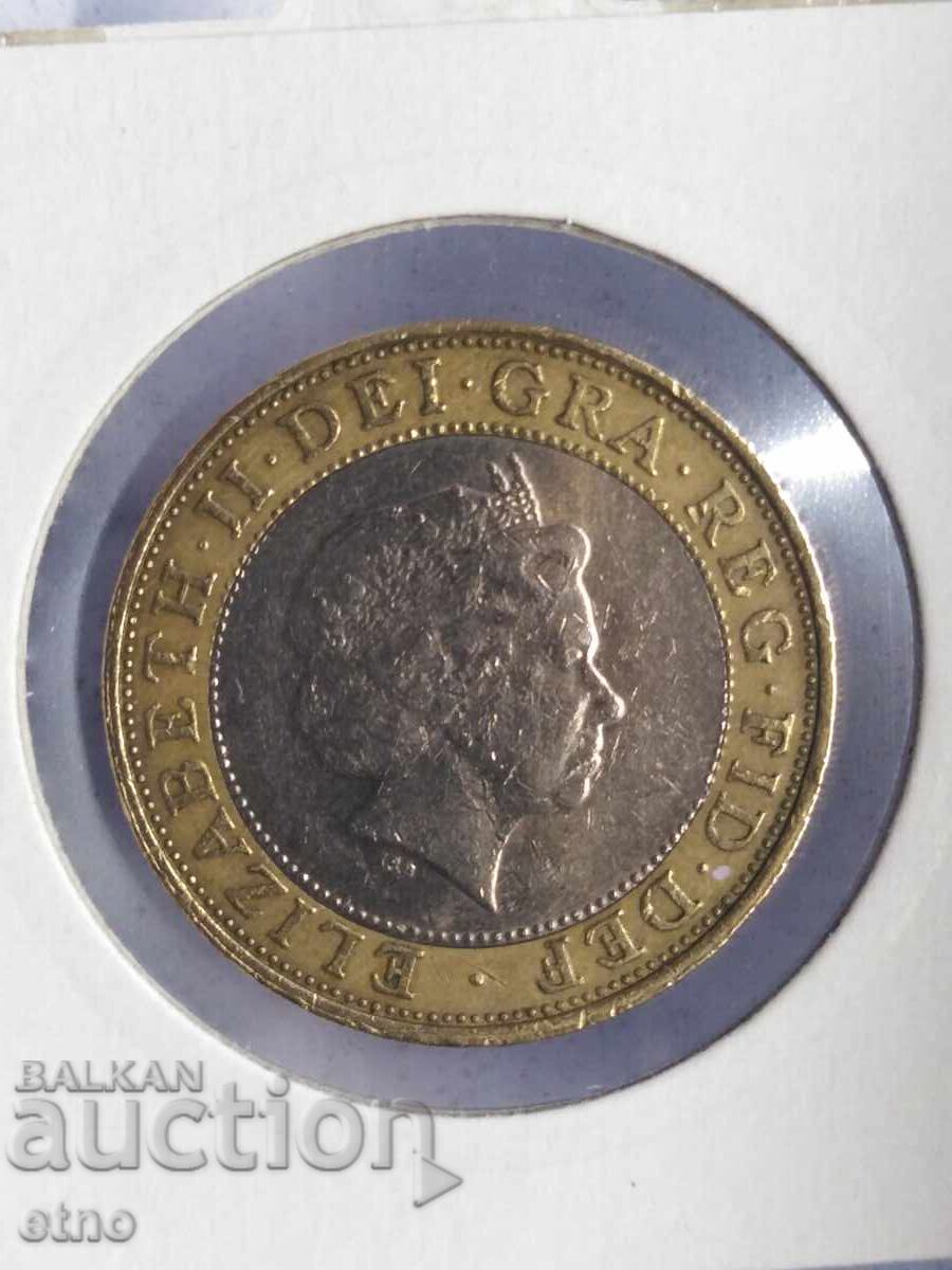 2 ΛΙΡΕΣ 1999 Ηνωμένο Βασίλειο, νόμισμα, νομίσματα με τιμή 20.00 BGN | € 10.23