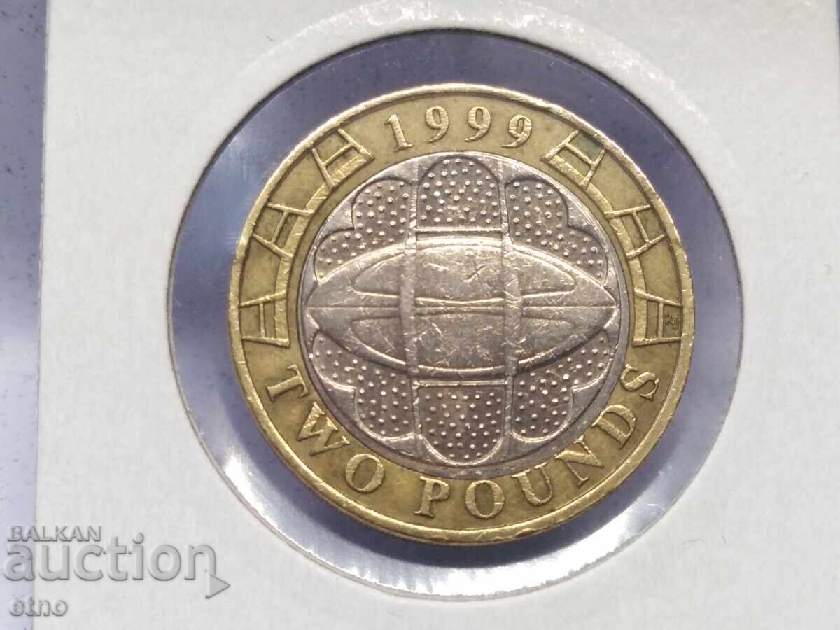 2 ΛΙΡΕΣ 1999 Ηνωμένο Βασίλειο, νόμισμα, νομίσματα