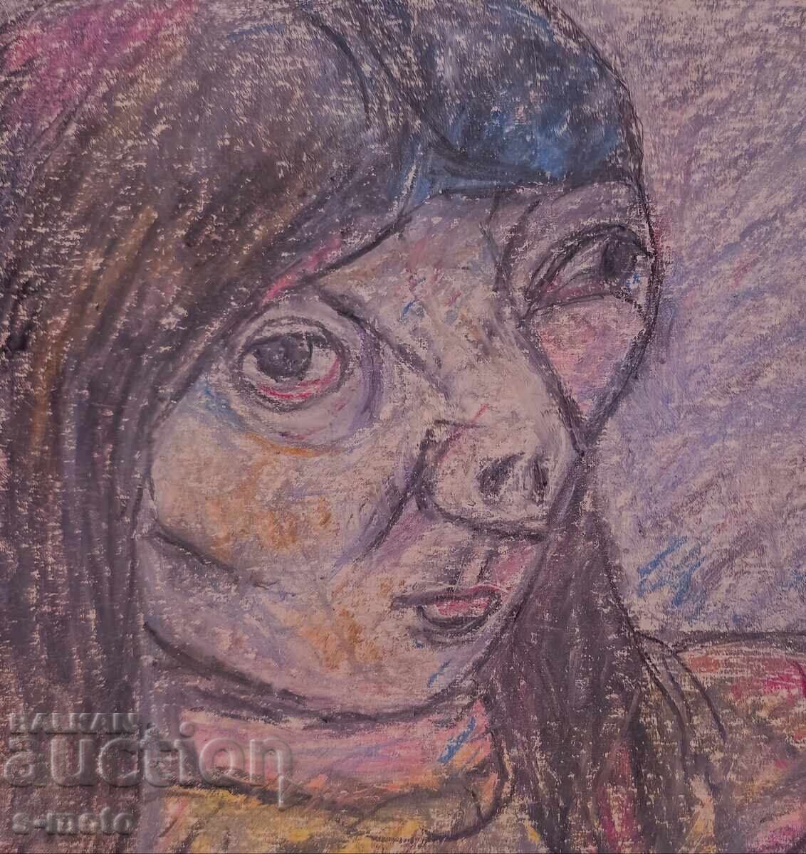 Delivery of Old pastel painting portrait