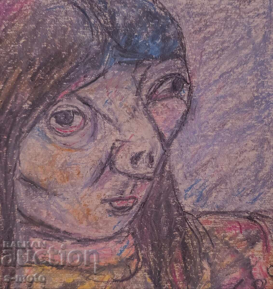 Old pastel painting portrait - 6