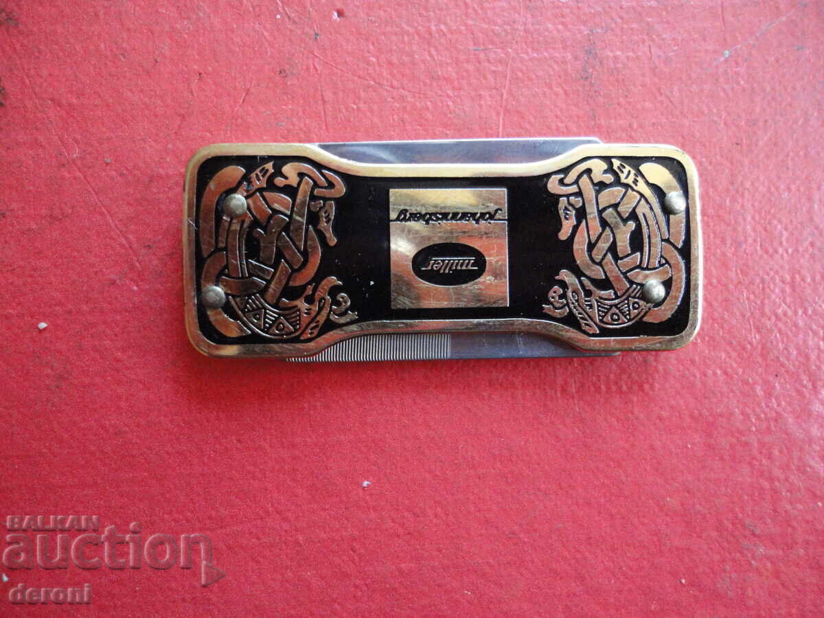 Unique EKA SWEDEN gold-plated knife with enamel - 7