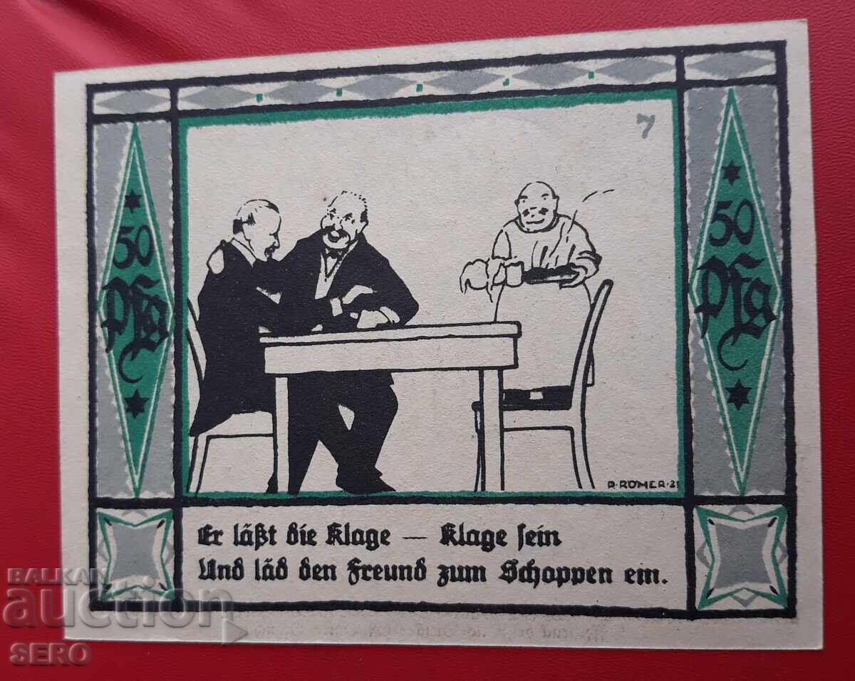 Bancnotă-Germania-Saxonia-Mülsen St. Jakob-50 pfennig 1921 Bancnotă-Germania-Saxonia-Mülsen St. Jakob-50 pfennig 1921