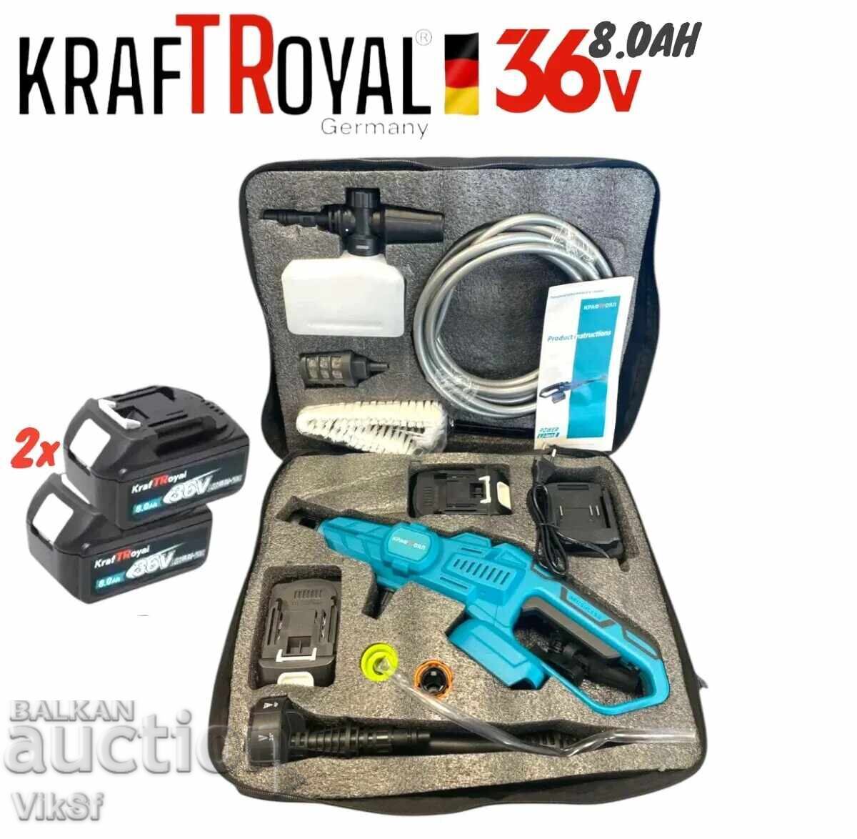 Mașină de spălat cu presiune cu acumulator 6 în 1 36V/8Ah/200bar/3500W+display cu preț 99.50 BGN | € 50.87 Mașină de spălat cu presiune cu acumulator 6 în 1 36V/8Ah/200bar/3500W+display cu preț 99.50 BGN | € 50.87