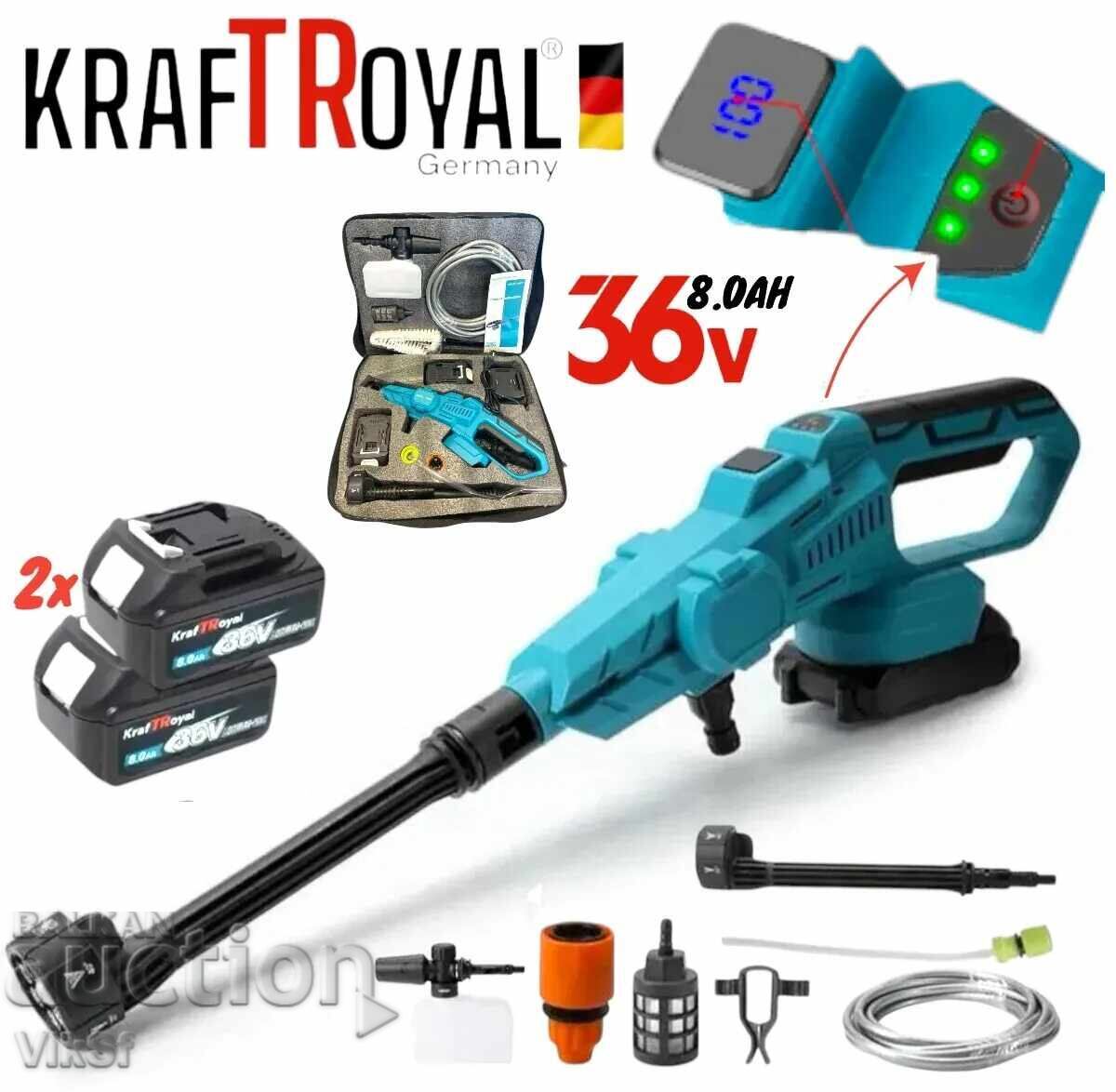 Mașină de spălat cu presiune cu acumulator 6 în 1 36V/8Ah/200bar/3500W+display Mașină de spălat cu presiune cu acumulator 6 în 1 36V/8Ah/200bar/3500W+display