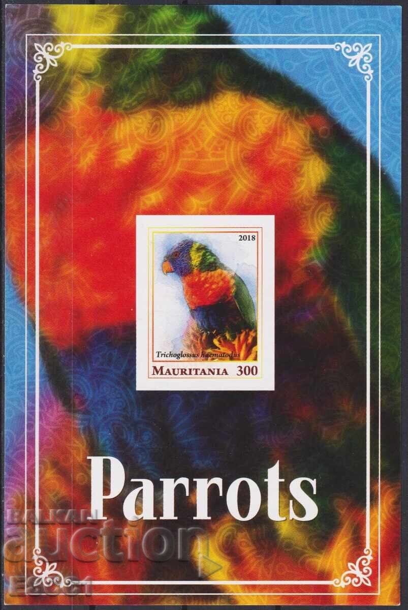 Clean Block Fauna Birds Parrots 2019 from Mauritania