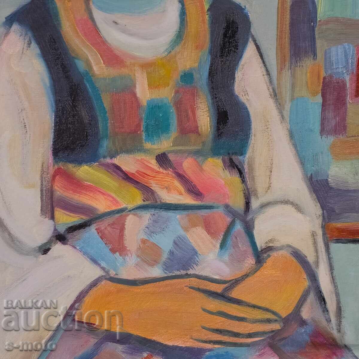 Old oil painting portrait - 5