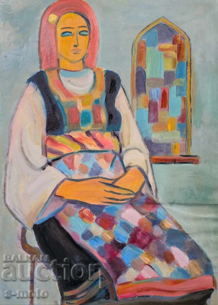 Old oil painting portrait