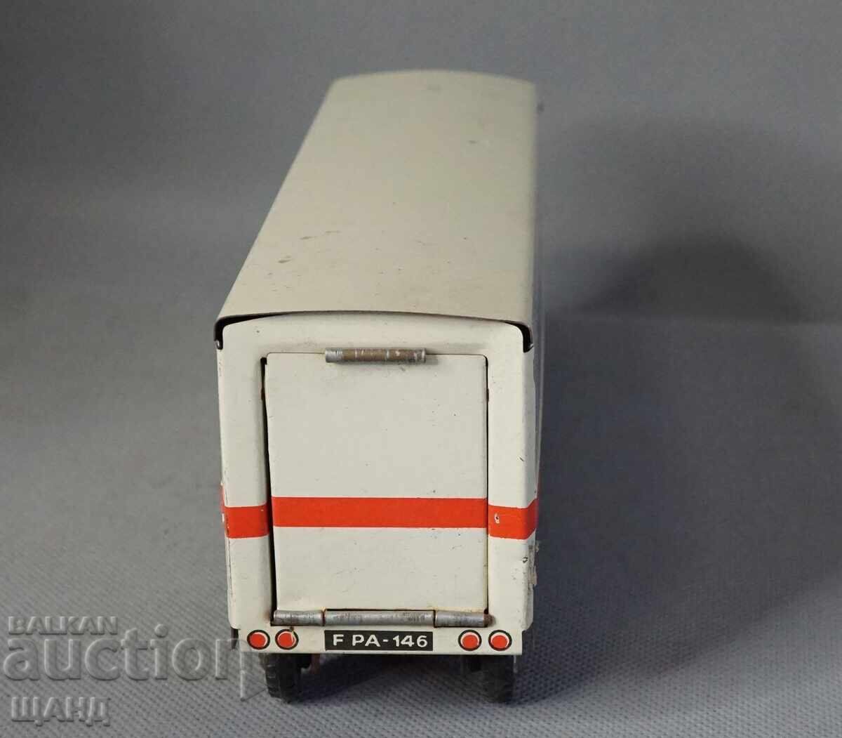 Delivery of Old German metal toy model truck trailer Delivery of Old German metal toy model truck trailer