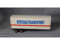 Old German metal toy model truck trailer