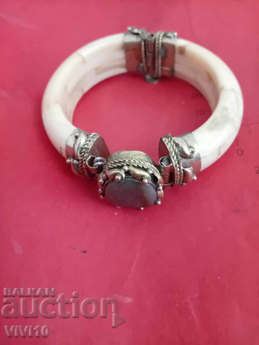 Antique bracelet bone, bronze and stone Antique bracelet bone, bronze and stone