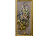 Old oil painting still life