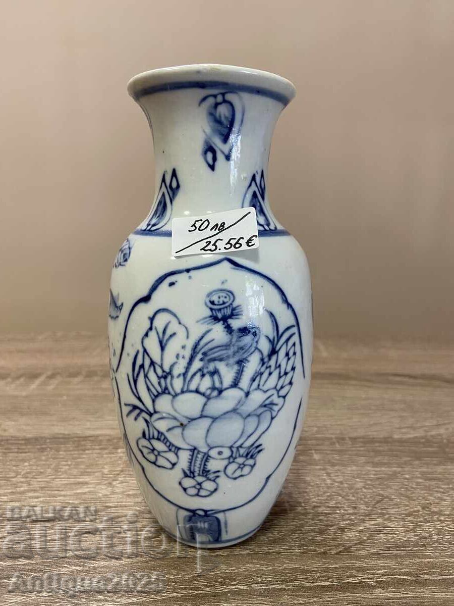 Livrarea Vază din porțelan cu ornament floral albastru