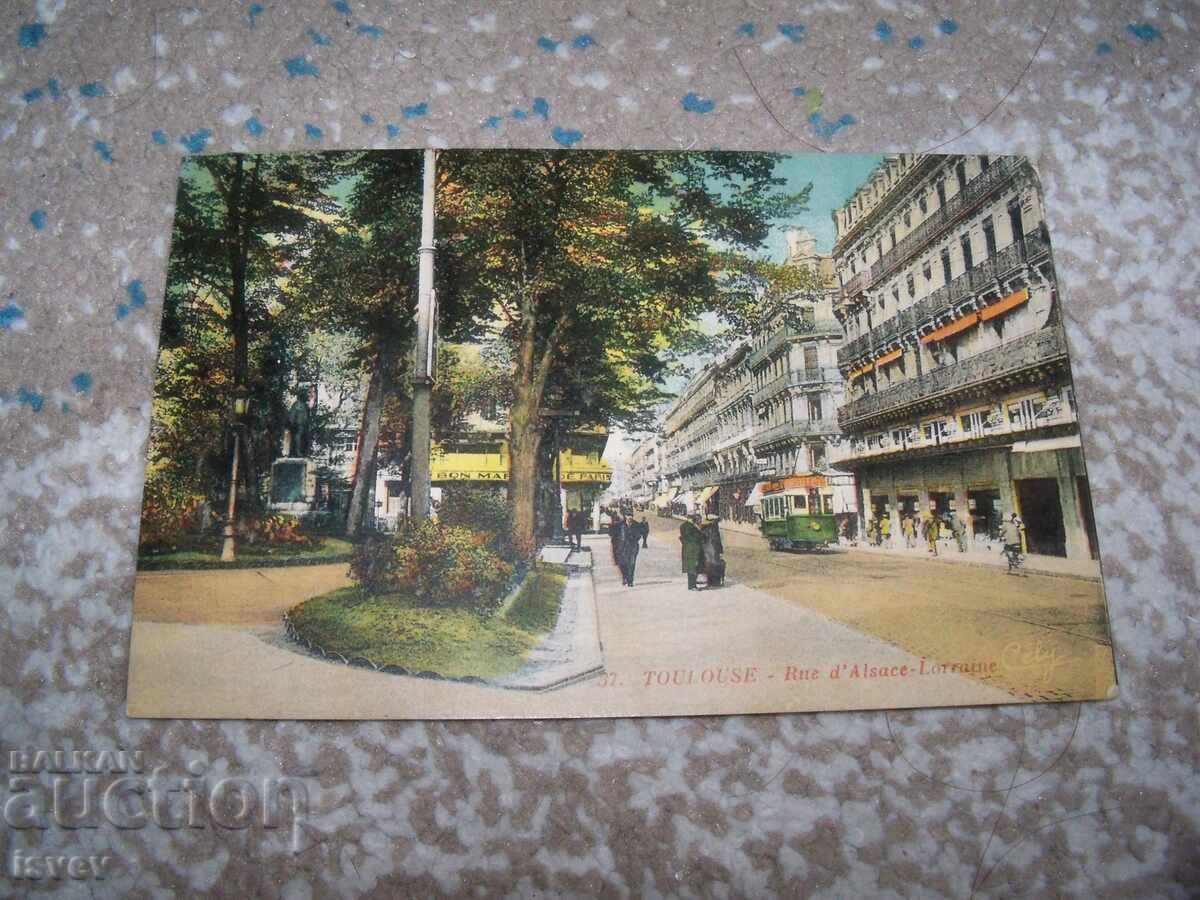 Стара пощенска картичка от Тулуза, Франция 1936г.
