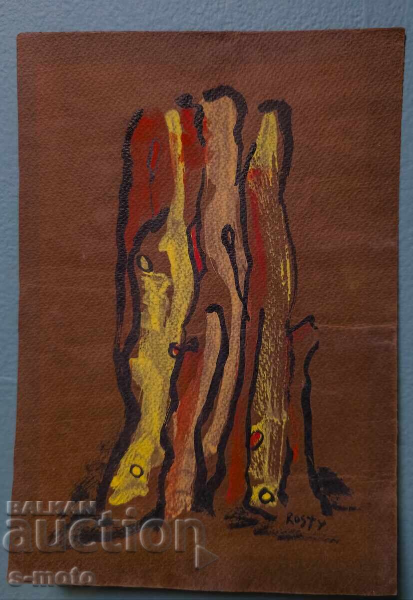 Аукцион Ростислава Тодорова-Енчева абстрактна картина