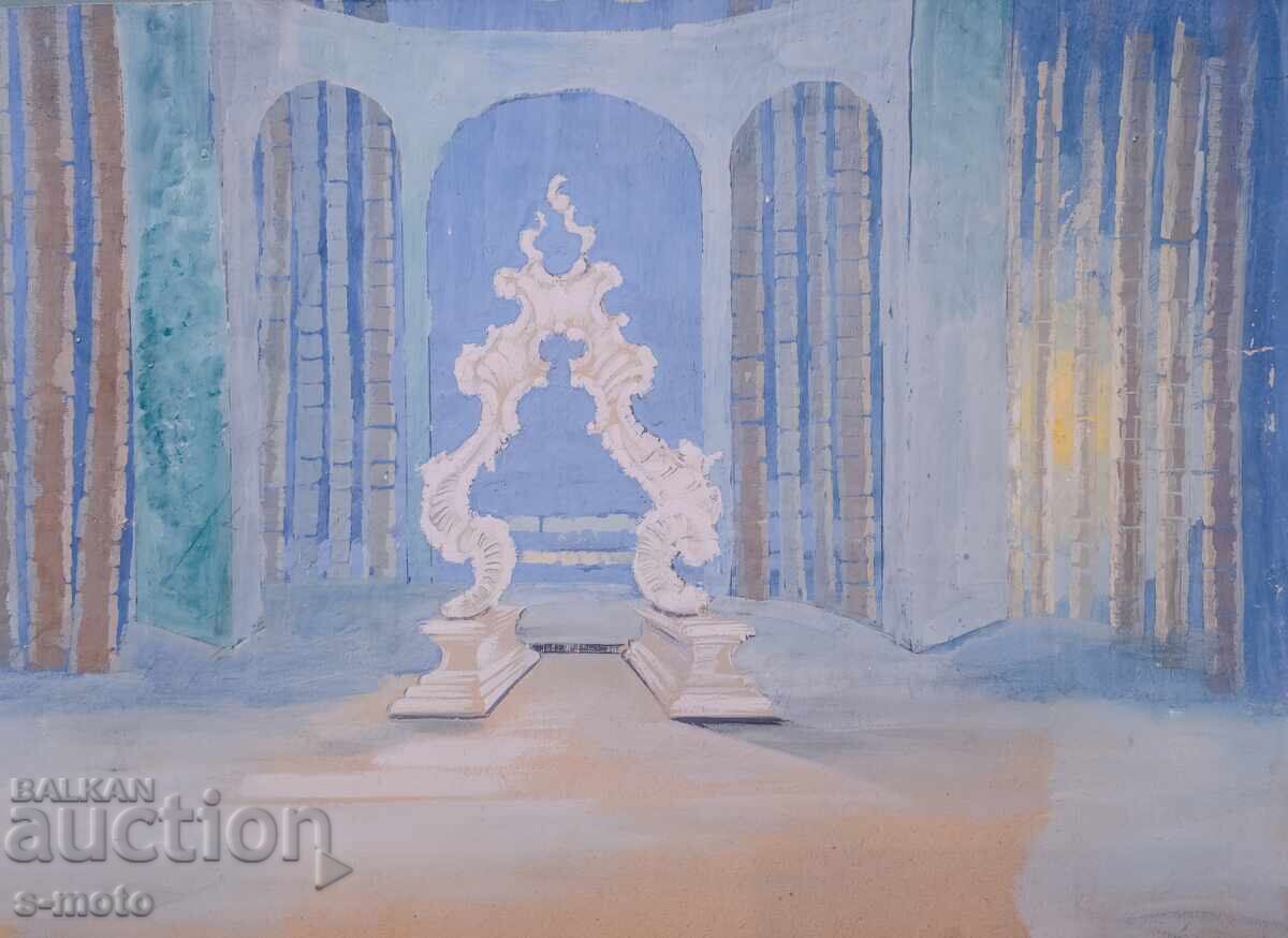 Картина гваш сценография интериор Картина гваш сценография интериор