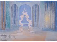 Έργο γκουάς, σκηνογραφία, εσωτερικό