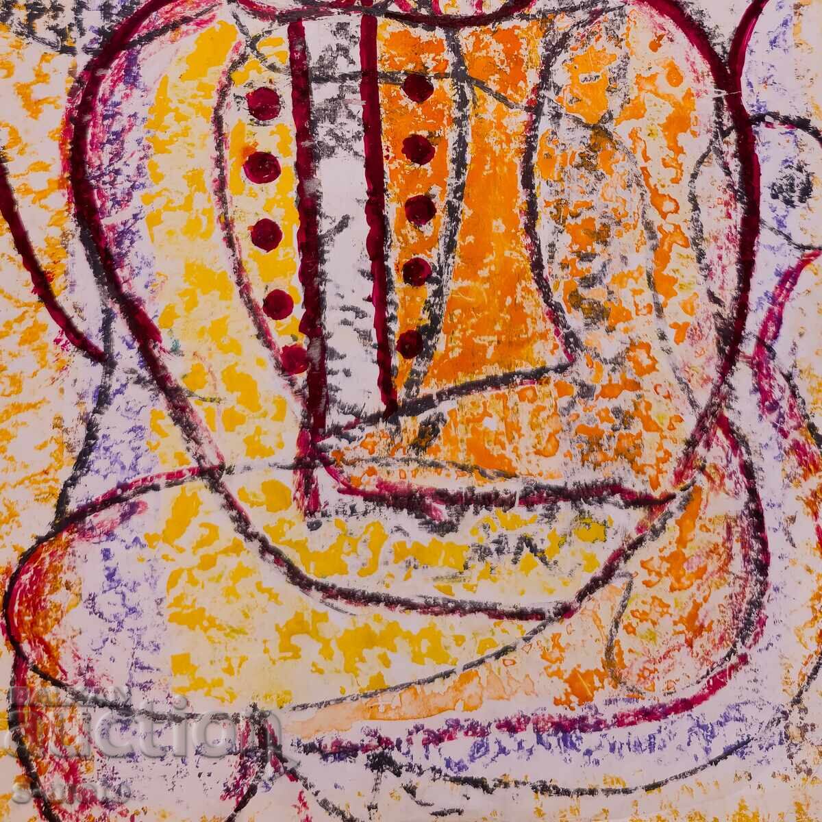 Valentin Tereladze, pastel abstract painting portrait with price 200.00 BGN | € 102.26