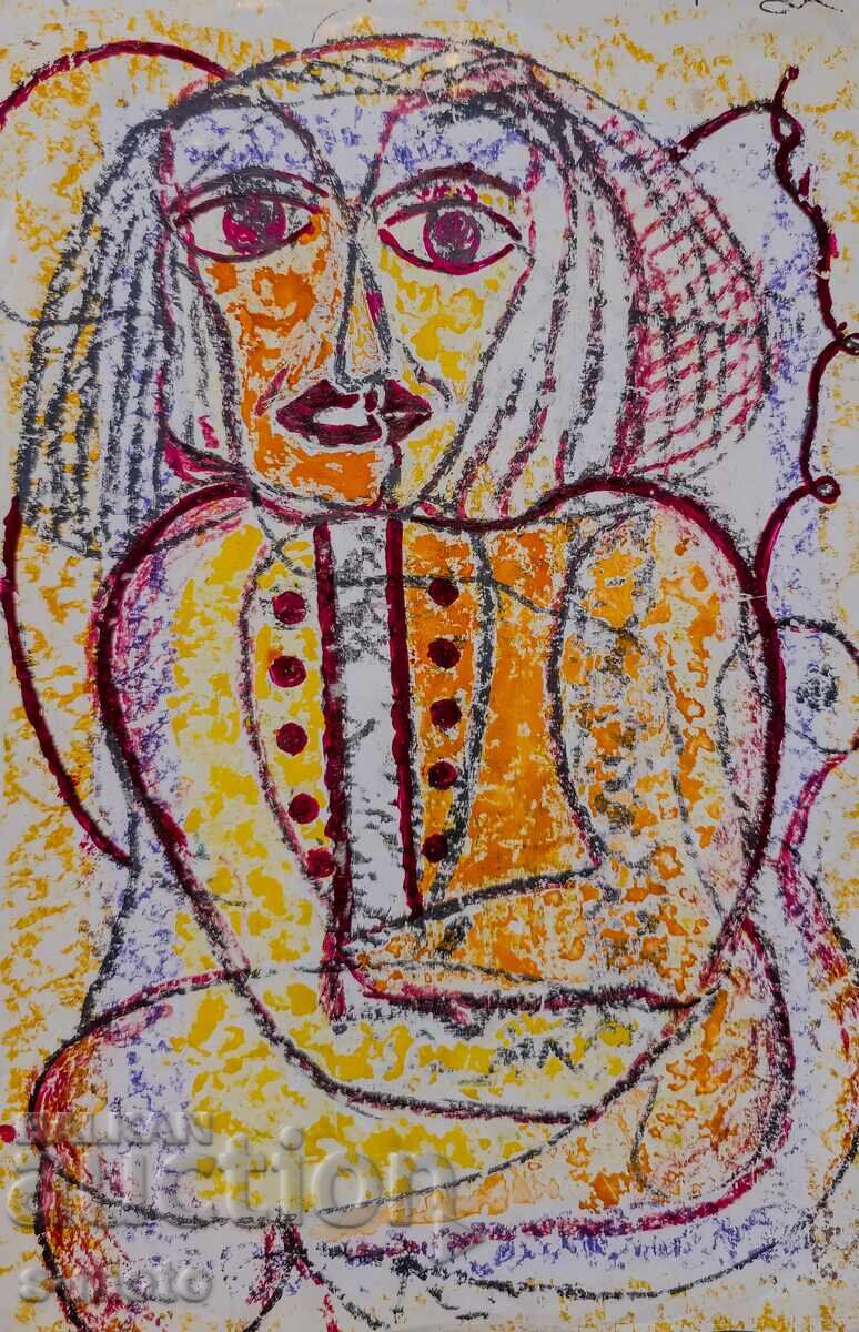 Valentin Tereladze, pastel abstract painting portrait - 5