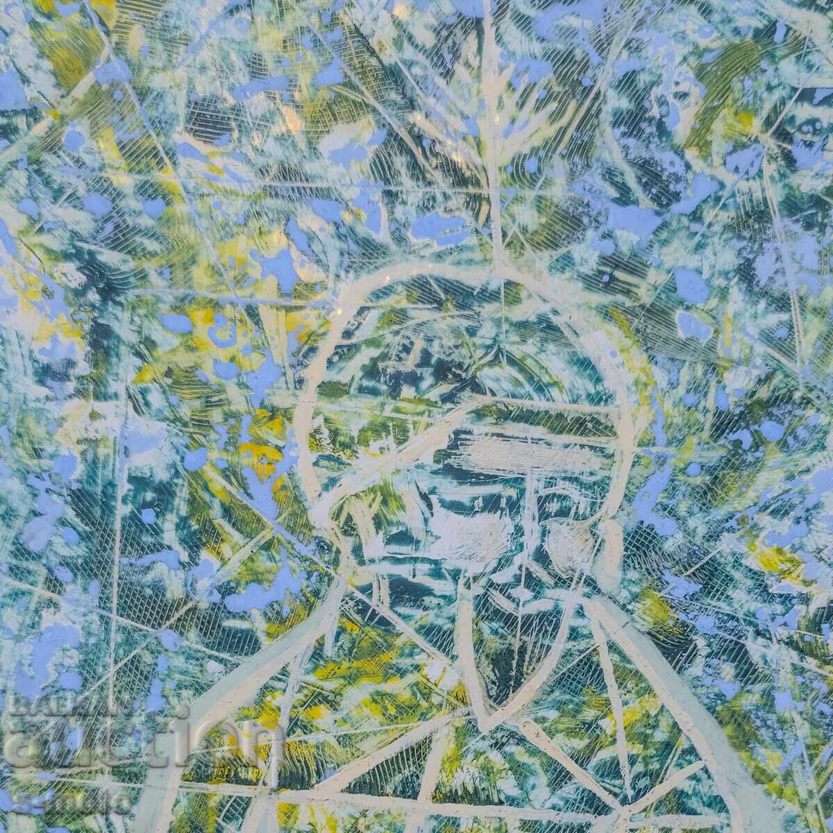 Delivery of Valentin Tereladze, pastel abstract painting portrait