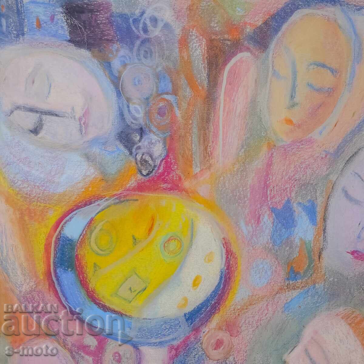 Παράδοση Παστέλ πίνακας αφηρημένη σύνθεση