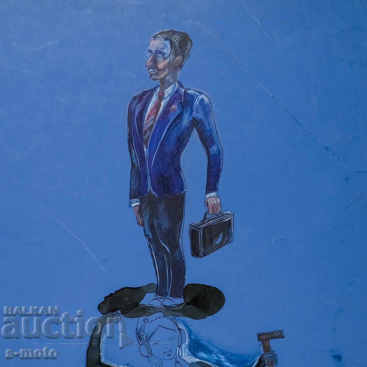 Παράδοση Έργο με μελάνι, τέμπερα, αφηρημένη σύνθεση