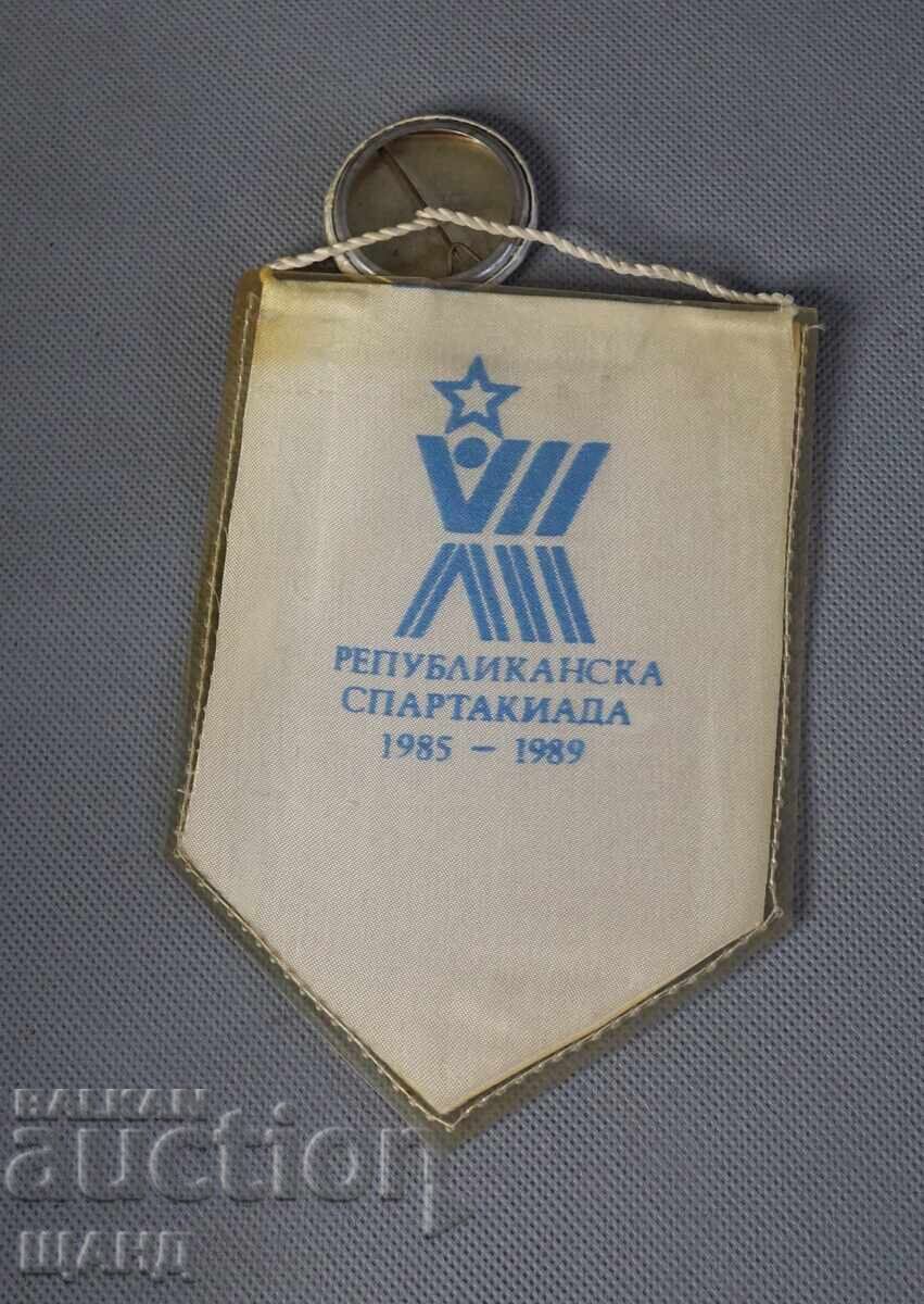 Δημοπρασία 1989 Φλαγκάκι, σημαία και κονκάρδα Δημοκρατική Σπαρτακιάδα Βάρνα