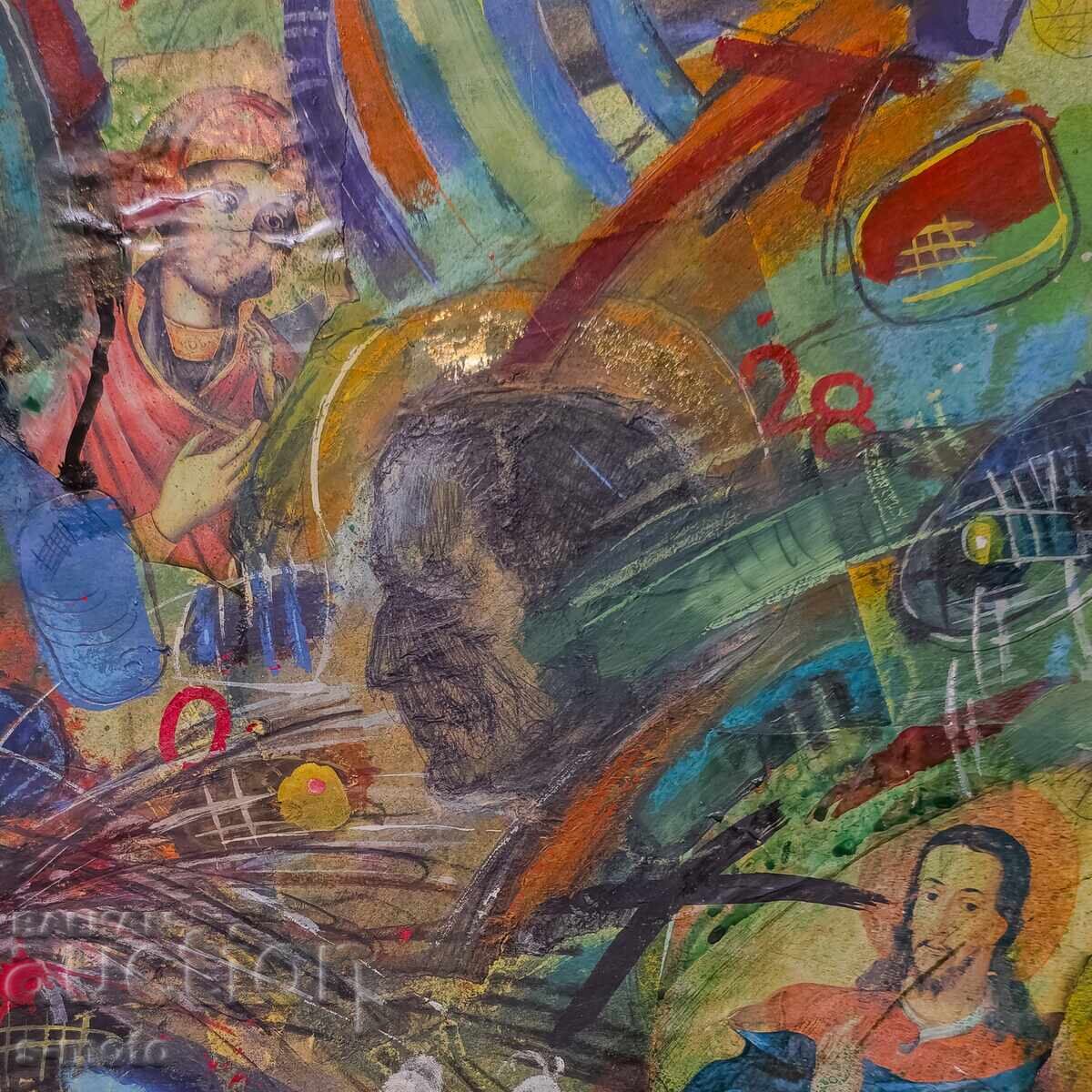 Картина смесени техники абстрактна композиция - 6