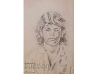 Stoimen Markov (1932-2022) pencil drawing portrait