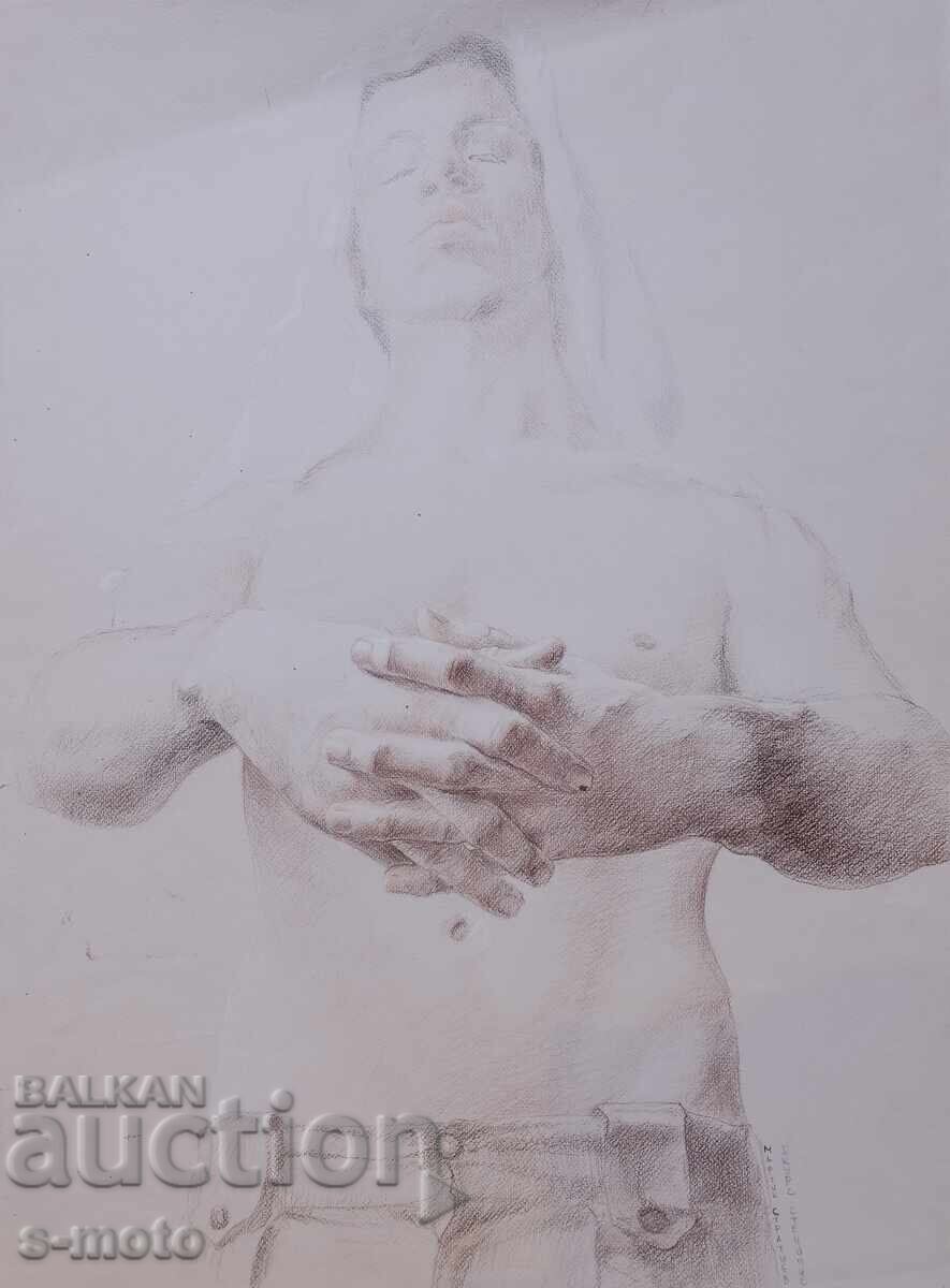 Μαρτίν Στρατίεφ σχέδιο παστέλ πορτρέτο Μαρτίν Στρατίεφ σχέδιο παστέλ πορτρέτο