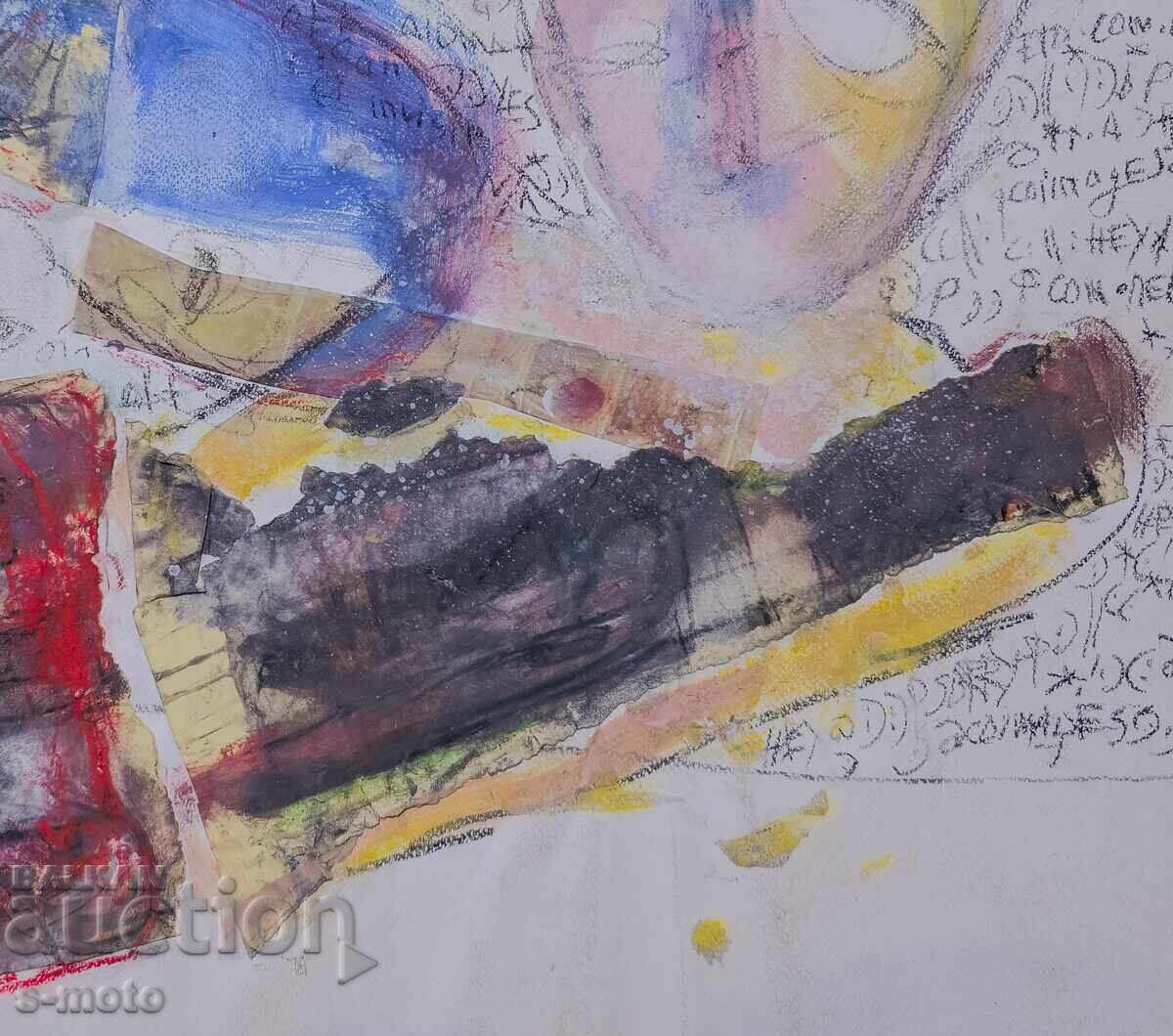 Ζωγραφική μικτής τεχνικής αφηρημένη σύνθεση - 5