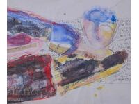 Картина смесени техники абстрактна композиция