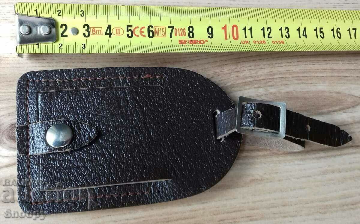 Leather case for suitcase tag with price 1.00 BGN | € 0.51 Leather case for suitcase tag with price 1.00 BGN | € 0.51