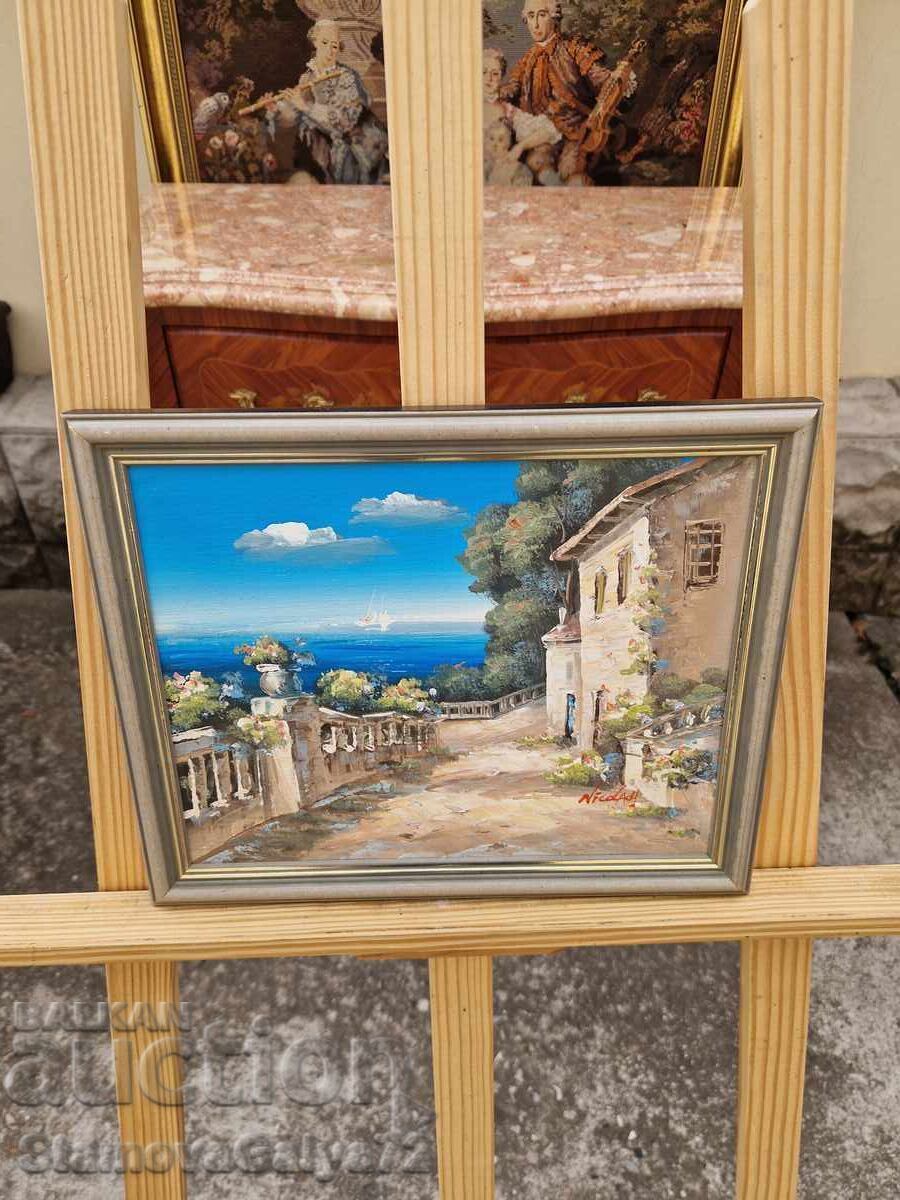 Εξαιρετικός πίνακας ζωγραφικής, αυθεντικό έργο τέχνης με λάδι σε fiberboard - 7