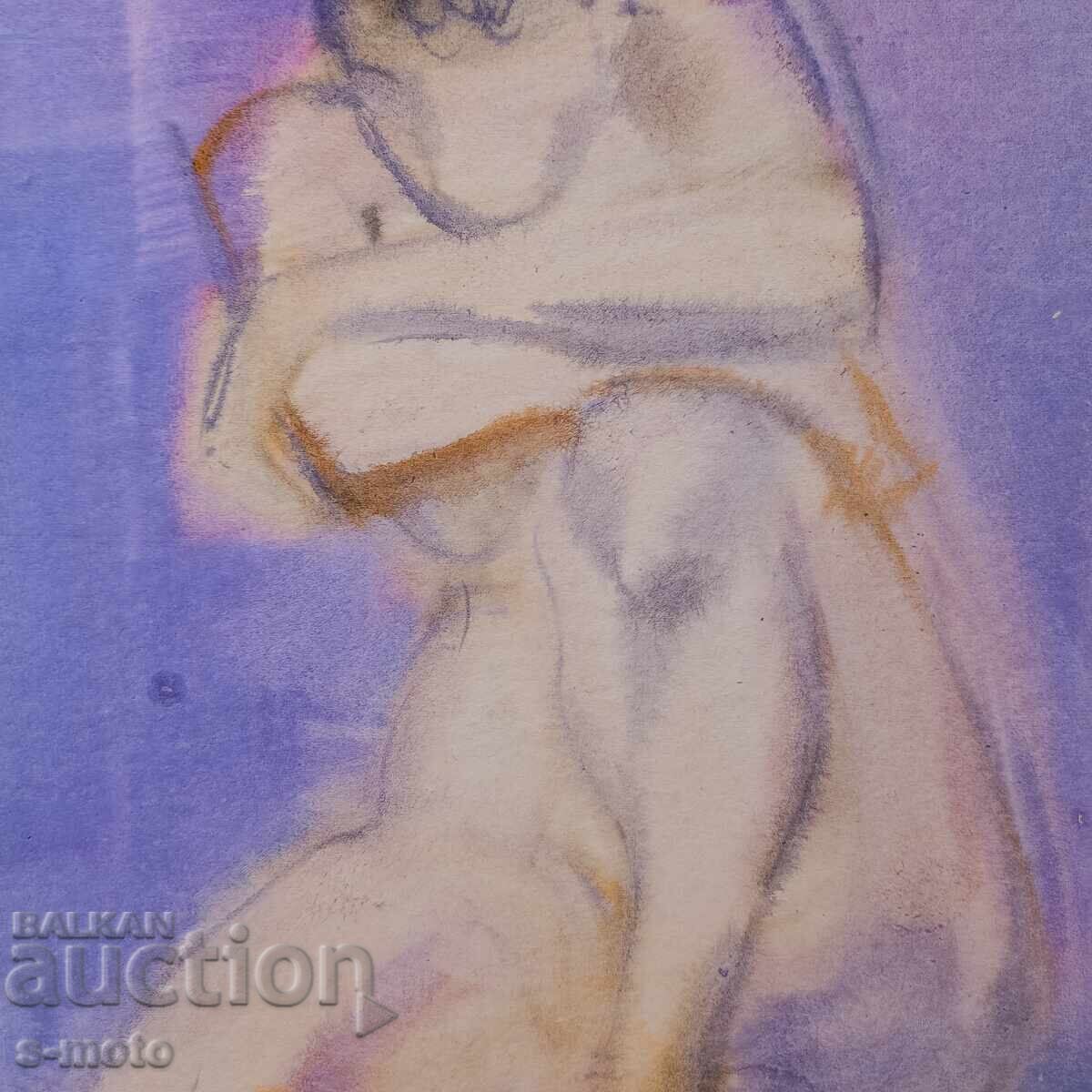 Δημοπρασία Ακουαρέλα πορτρέτο γυναικείου γυμνού σώματος Δημοπρασία Ακουαρέλα πορτρέτο γυναικείου γυμνού σώματος