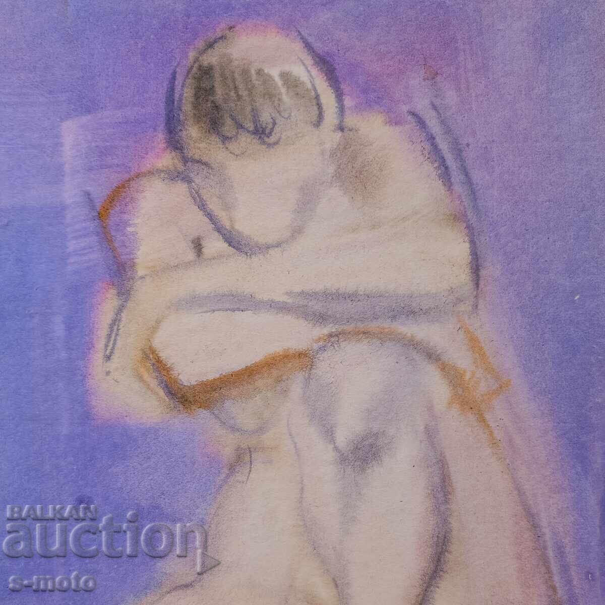 Παράδοση Ακουαρέλα πορτρέτο γυναικείου γυμνού σώματος Παράδοση Ακουαρέλα πορτρέτο γυναικείου γυμνού σώματος